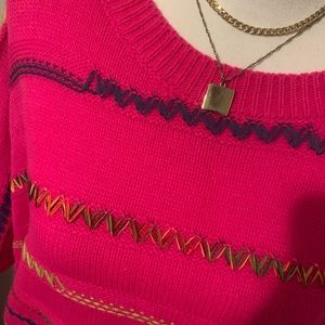 Pink dolman sleeve summer sweater